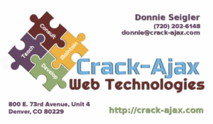 Crack-Ajax Web Technologies business Card